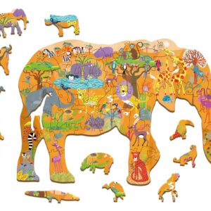 Houten puzzel olifant