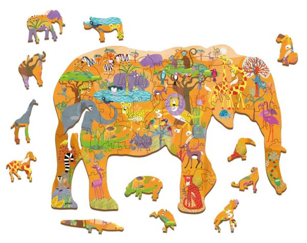 Houten puzzel olifant